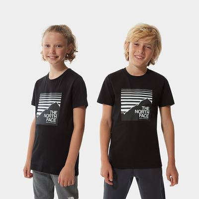 Boys' The North Face Box T Shirts Black Stripes | US-45372