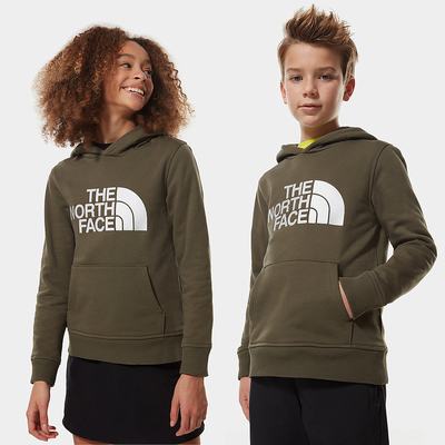 Boys' The North Face DREW PEAK Hoodie Green / White | US-52378