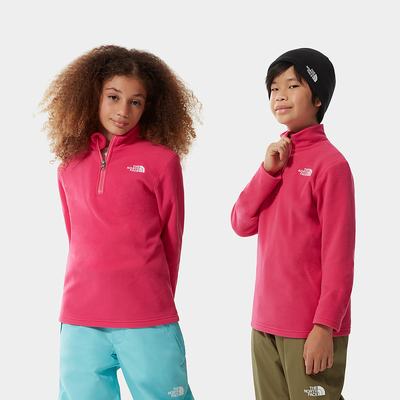 Boys' The North Face Glacier Quarter Zip Fleeces Pink White | US-81243