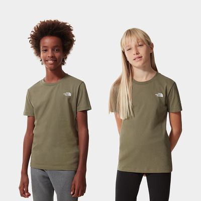 Boys' The North Face SIMPLE DOME T Shirts Olive Green White | US-46095