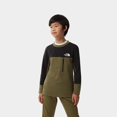 Boys' The North Face SLACKER Sweaters Olive Green Black | US-36874