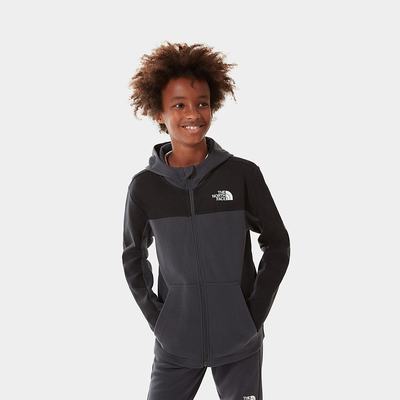 Boys' The North Face SLACKER ZIP-UP Hoodie Grey Black | US-49853