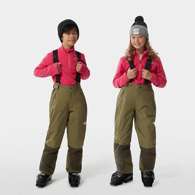 Boys' The North Face Snowquest Bib Pants Olive Green | US-42056