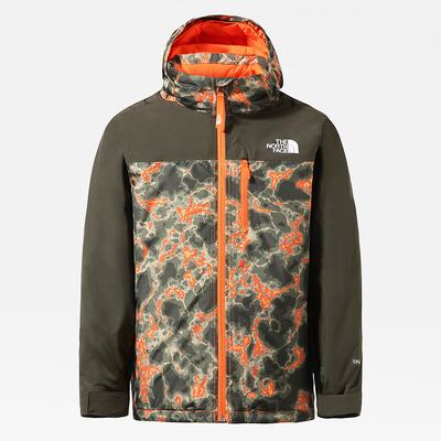 Boys' The North Face Snowquest Plus Insulated Waterproof Jackets Orange Camo | US-16980