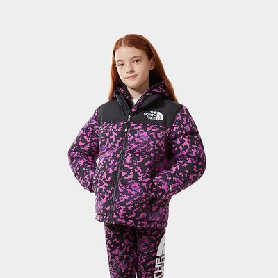 Girls' The North Face 1996 PRINTED RETRO NUPTSE Jackets Purple | US-36852