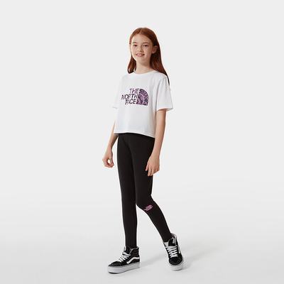 Girls' The North Face Big Logo Pants Black Purple | US-49356