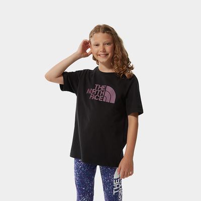 Girls' The North Face EASY RELAXED-FIT T Shirts Black Purple | US-38607