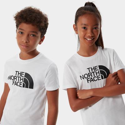 Girls' The North Face Easy Short-Sleeve T Shirts White Black | US-40815