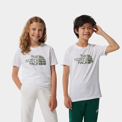 Girls' The North Face Easy Short-Sleeve T Shirts White Green | US-51086