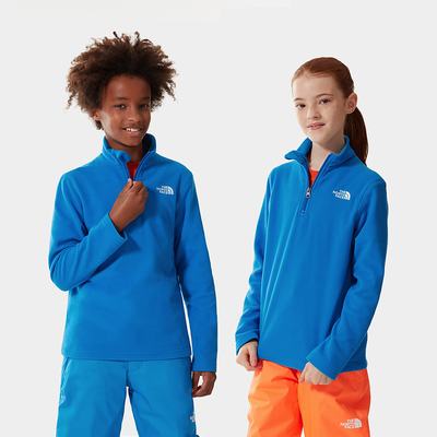 Girls' The North Face Glacier Quarter Zip Fleeces Blue | US-67180