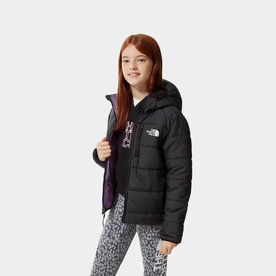 Girls' The North Face Printed Reversible Perrito Insulated Jackets Black | US-71940