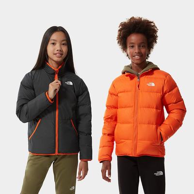 Girls' The North Face Reversible Andes Jackets Red Orange | US-28596