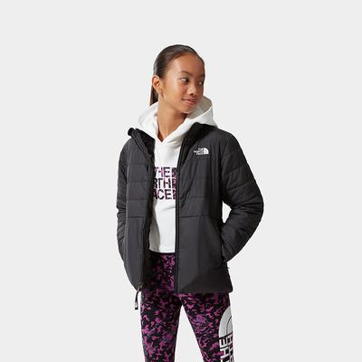 Girls' The North Face Reversible Mossbud Swirl Insulated Jackets Black | US-91764