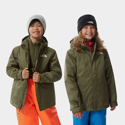 Girls' The North Face Snow Quest Zip-In Jackets Olive Green | US-47208