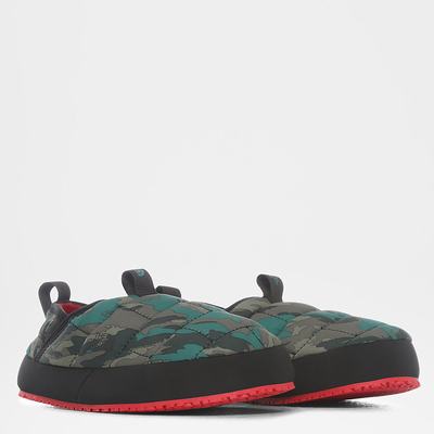 Girls' The North Face THERMOBALL™ Traction II Mules Green Blue Camo / Black | US-61234