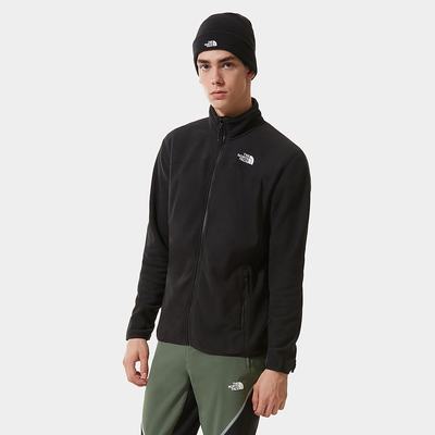 Men's The North Face 100 Glacier Full-Zip Fleece Sweatshirt Black | US-12780