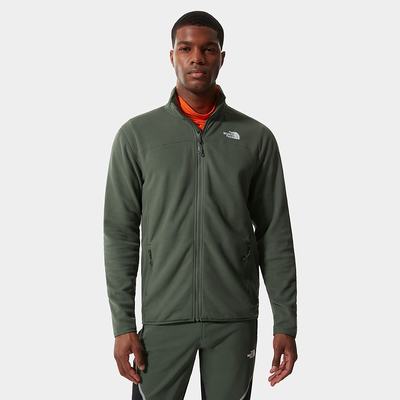 Men's The North Face 100 Glacier Full-Zip Fleeces Olive Green | US-35407