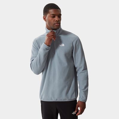 Men's The North Face 100 Glacier Quarter-Zip Fleece Sweatshirt Grey | US-12048