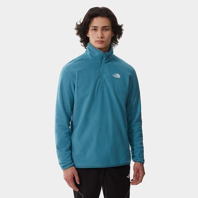 Men's The North Face 100 Glacier Quarter-Zip Fleece Sweatshirt Blue | US-20531