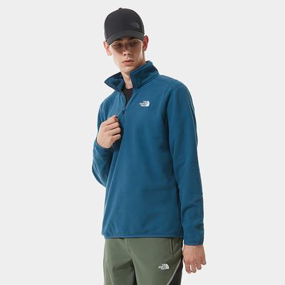 Men's The North Face 100 Glacier Quarter-Zip Fleeces Blue | US-51420