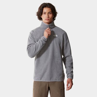 Men's The North Face 100 Glacier Quarter-Zip Fleece Sweatshirt Grey | US-68593