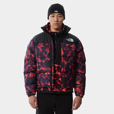 Men's The North Face 1996 PRINTED RETRO NUPTSE Down Jackets Black Camo | US-31275