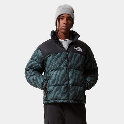 Men's The North Face 1996 PRINTED RETRO NUPTSE Jackets Green | US-40715