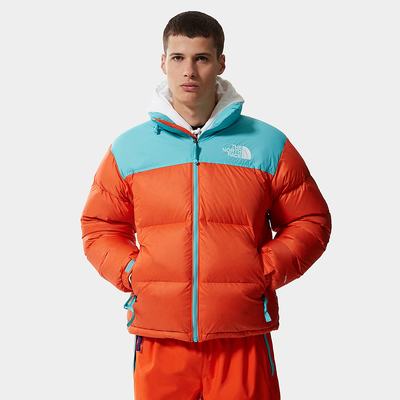 Men's The North Face 1996 Retro Nuptse Packable Down Jackets Red Orange Blue | US-62417