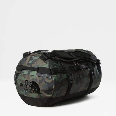 Men's The North Face BASE CAMP DUFFEL - SMALL Duffel Bag Camo Black | US-25384