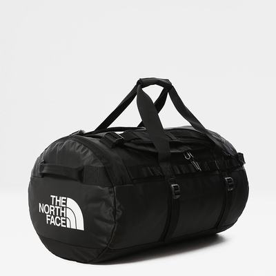 Men's The North Face BASE CAMP DUFFEL - MEDIUM Duffel Bag Black White | US-34520