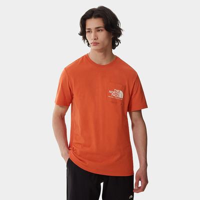 Men's The North Face Berkeley California Pocket T Shirts Orange | US-12634