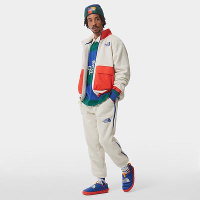 Men's The North Face COLOUR BLOCK FLEECE Joggers White Blue | US-02495