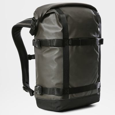 Men's The North Face COMMUTER ROLL-TOP Backpacks Green Black | US-21046