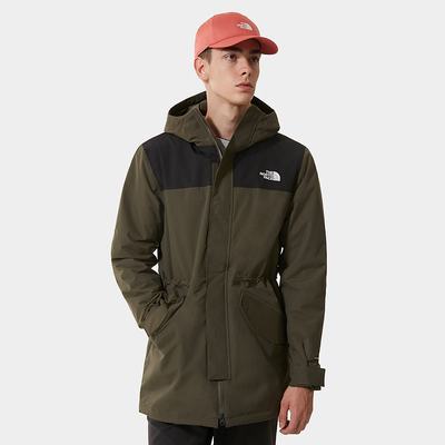 Men's The North Face City Breeze Rain Parkas Green Black | US-26345