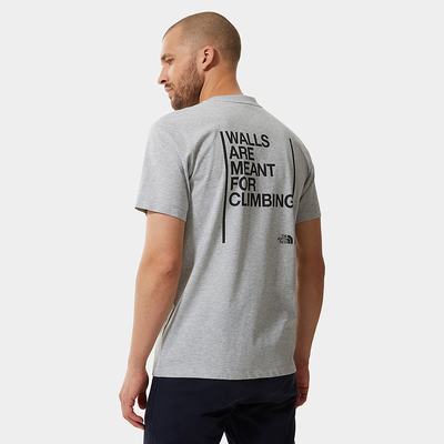 Men's The North Face Climb Graphic T Shirts Light Grey | US-50173