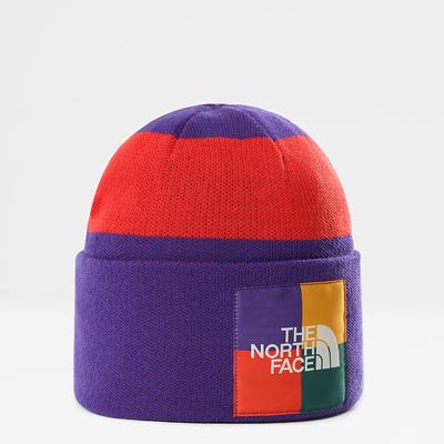 Men's The North Face Colourblock Knitted Beanies Purple | US-85432