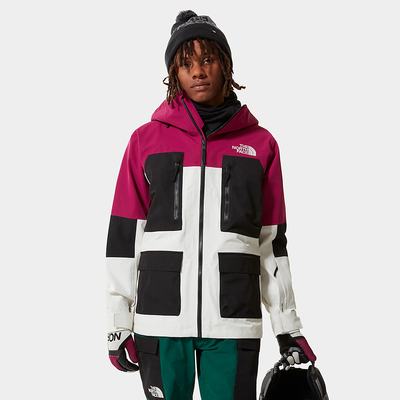 Men's The North Face DRAGLINE Ski Jackets Pink White Black | US-36978