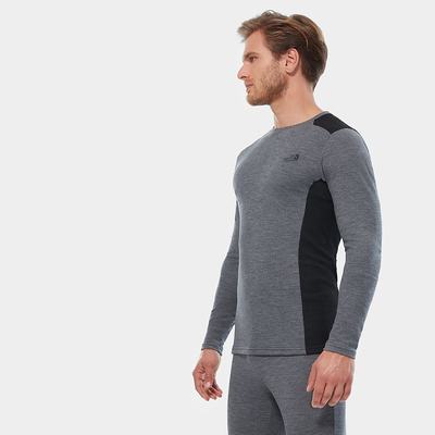 Men's The North Face Easy Long-Sleeve Top Grey Black | US-26453