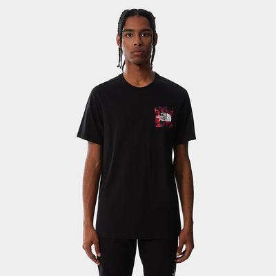 Men's The North Face Fine T Shirts Black Camo | US-32681