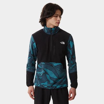 Men's The North Face Glacier Pro Quarter-Zip Fleece Sweatshirt Blue | US-34028