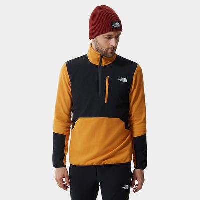 Men's The North Face Glacier Pro Quarter-Zip Fleeces Yellow Black | US-67042