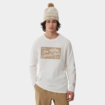 Men's The North Face IMAGE IDEALS LONG-SLEEVE T Shirts White | US-45617