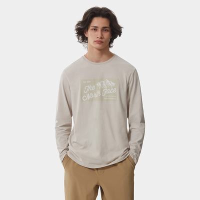 Men's The North Face IMAGE IDEALS LONG-SLEEVE T Shirts Silver Grey | US-79205