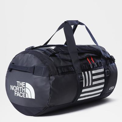 Men's The North Face INTERNATIONAL COLLECTION BASE CAMP DUFFEL Duffel Bag Navy White | US-15093