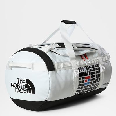 Men's The North Face INTERNATIONAL COLLECTION BASE CAMP DUFFEL Duffel Bag White Black | US-38746