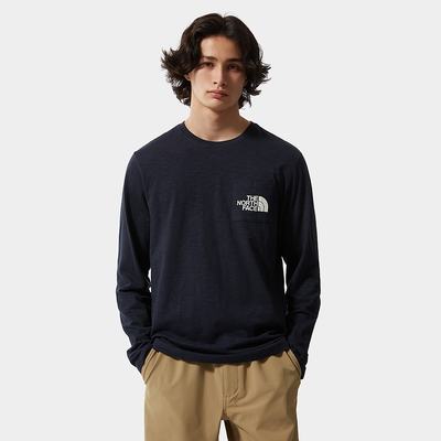 Men's The North Face Long-Sleeve Tissaack T Shirts Navy | US-39760