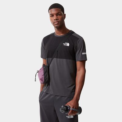 Men's The North Face Mountain Athletics Hybrid T Shirts Grey Black | US-27651