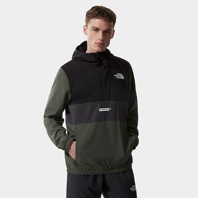 Men's The North Face Mountain Athletics Wind Anorak Lightweight Jackets Olive Green | US-48960