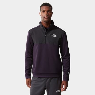 Men's The North Face Mountain Athletics Quarter-Zip Fleece Sweatshirt Dark Purple | US-52347