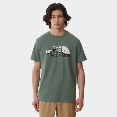 Men's The North Face Mountain Line T Shirts Green | US-28651